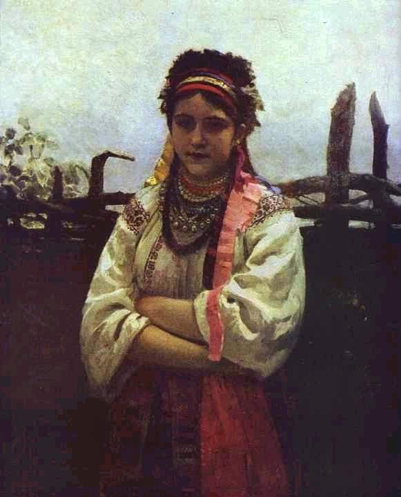 UKRAINIAN GIRL BY A FENCE (1876)